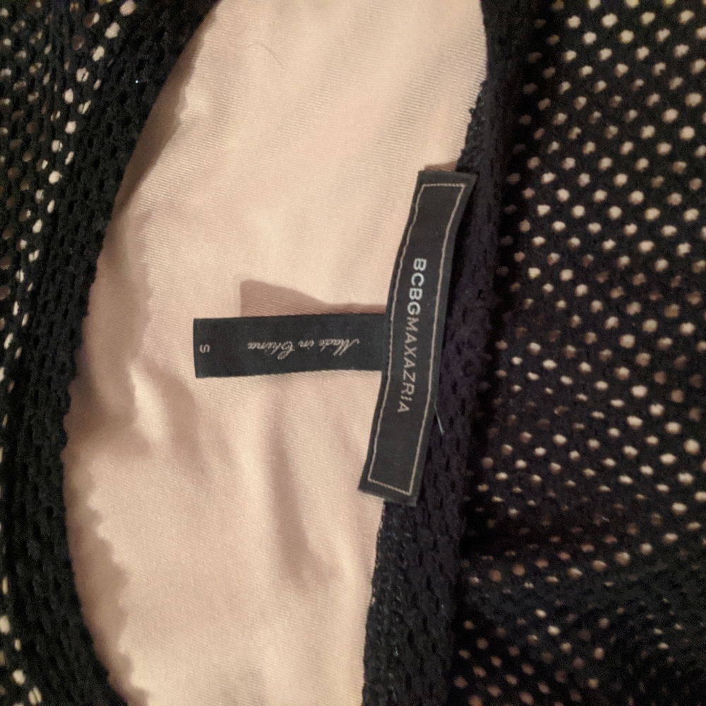 BCBGMAXAZRIA black/tan X top. Sz S - Picture 10 of 11